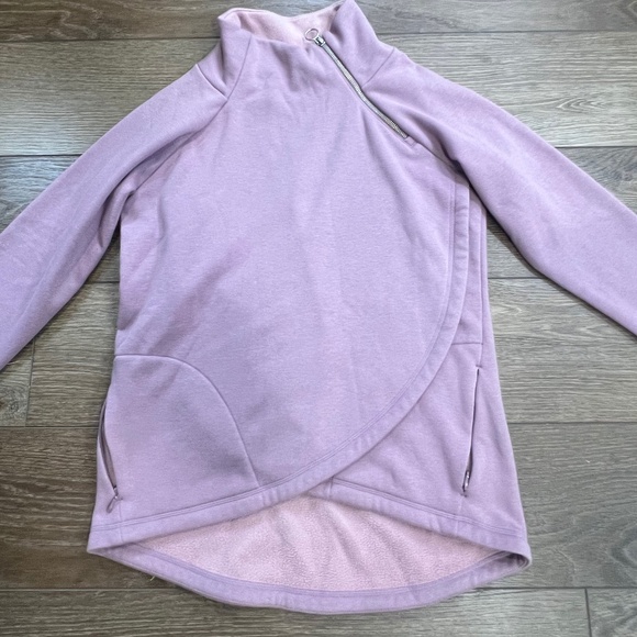 Athleta Cozy Karma Asym Pullover Womens EUC Size Small, Mauve Pink - Picture 1 of 13